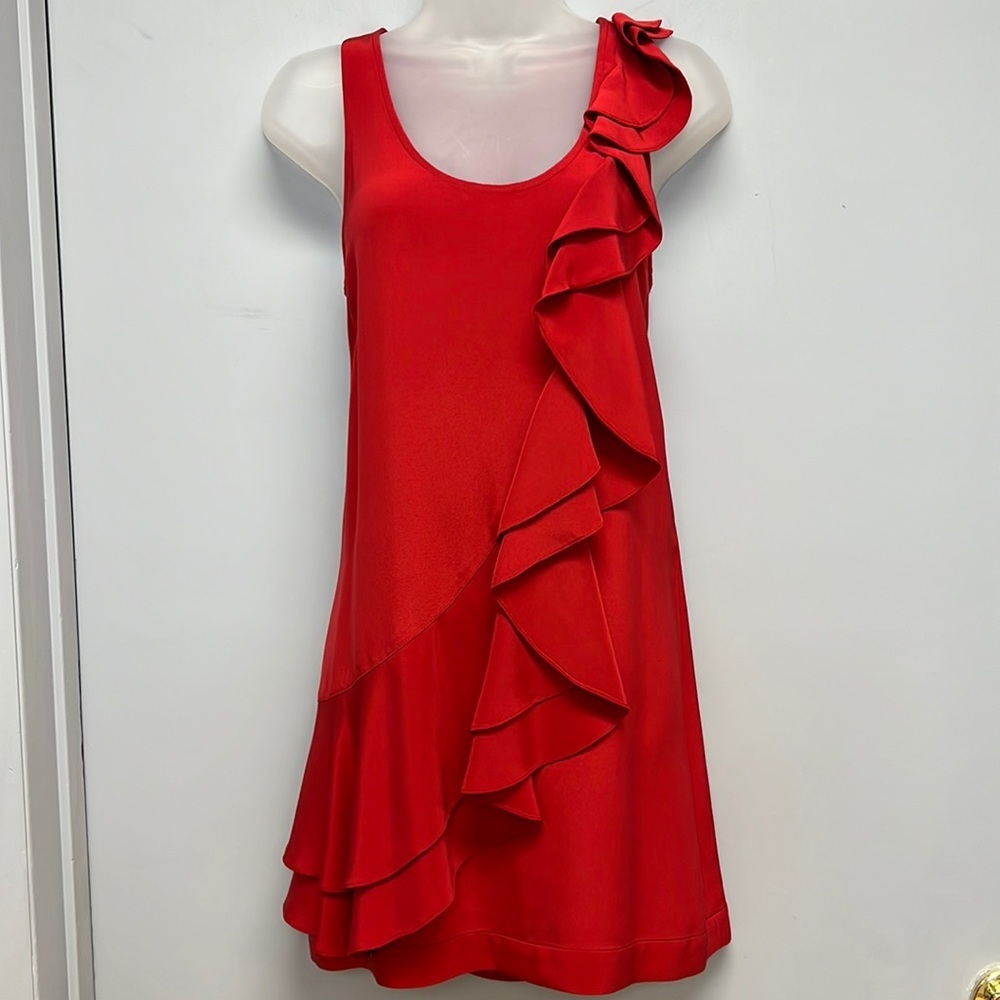 Ali Ra 100% Silk Ruffled Dress